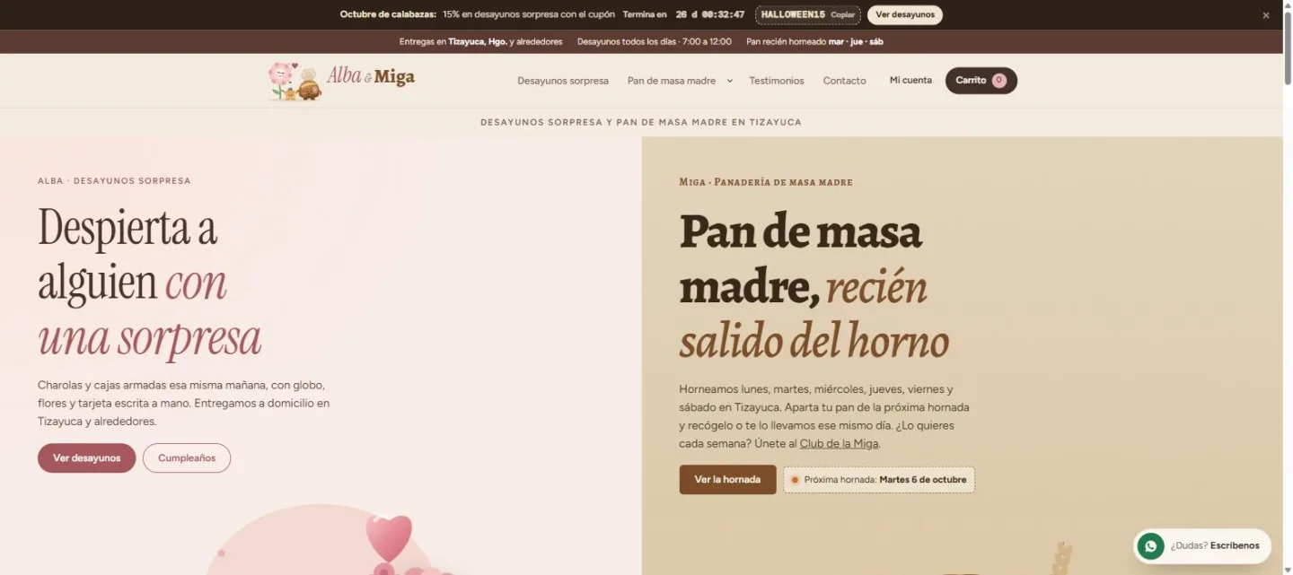 Alba & Miga · vista principal