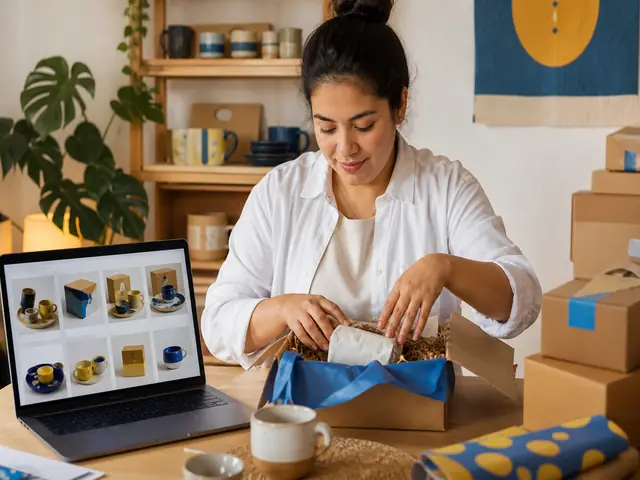 Comercio local preparando pedidos de su tienda en línea